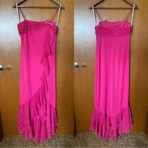 90s De Laru collection pink embroidered dress with bow